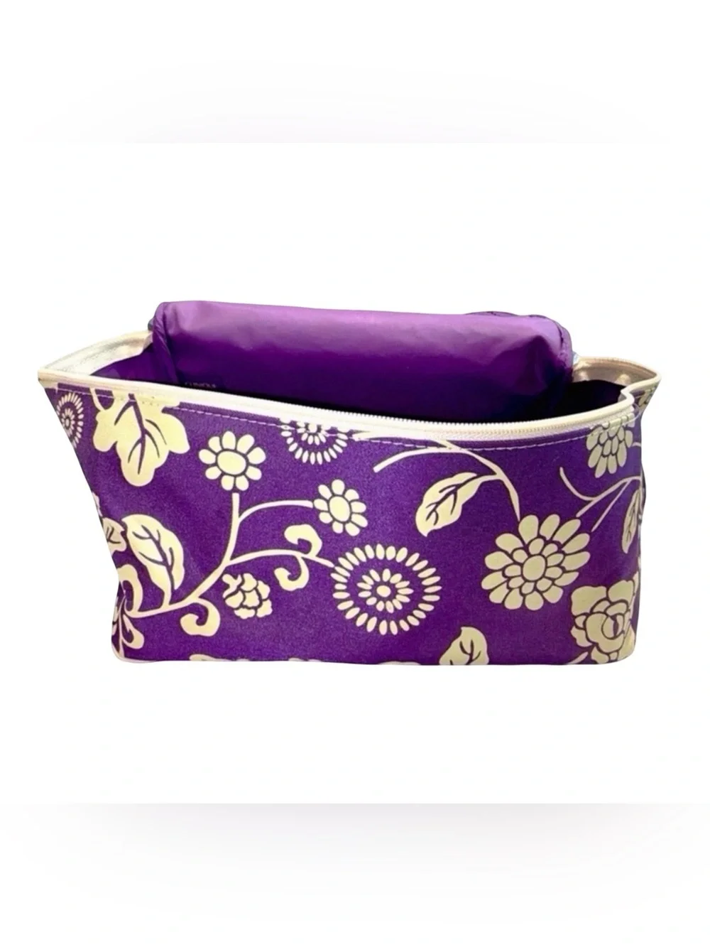 Clinique Purple Floral Cosmetic Travel Bag | Makeup Organizer | Floral | NWOT
